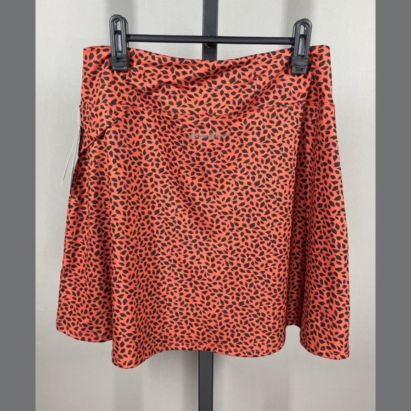 NEW Eddie Bauer Skirt Womens Small orange black Kacey animal circle outdoor - Picture 7 of 9